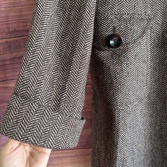 Jones New York Herringbone Brown Trench Coat - Picture 3 of 8